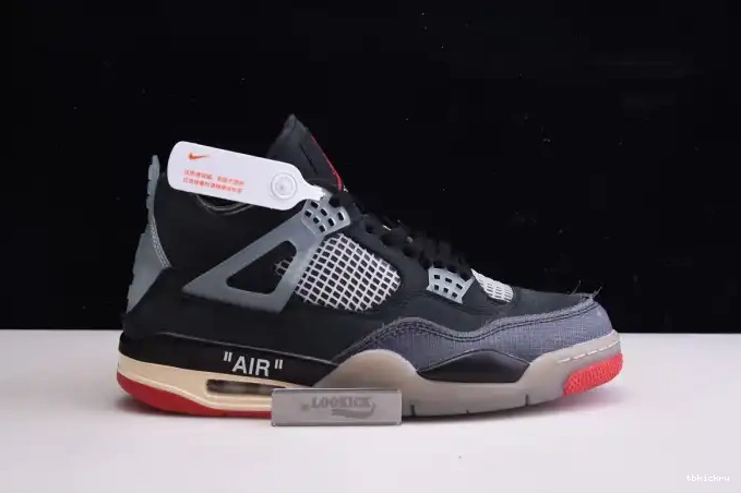 Cheap TBK Off CV9388-001 Air x Bred White Retro 4 Jordan 0524